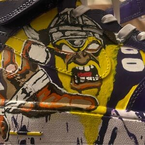 CUSTOM HAND PAINTED “ SKOL AF1s “ sneakers Men’s 9.5